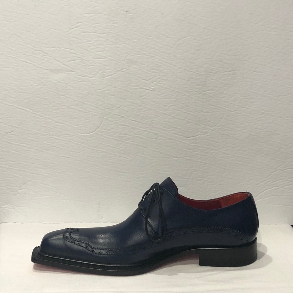 Emilio Franco shoes navy oxford point toe Italian - Picture 3 of 6
